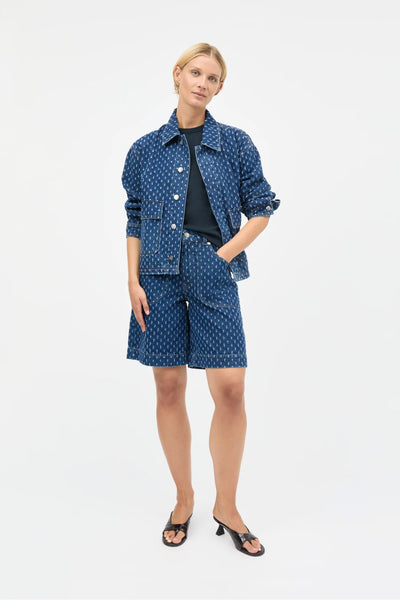 Distres Denim Solar Jacket Mid Blue Denim - 205799 Thumbnail