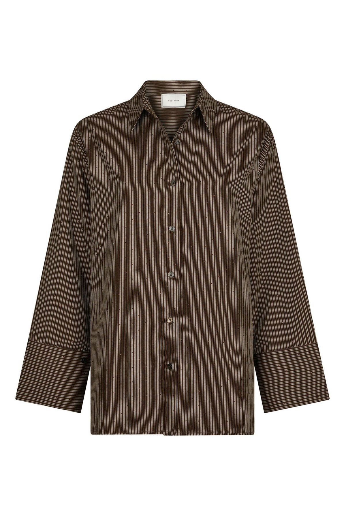 Dita Striped Line Shirt Dark brown - 166888