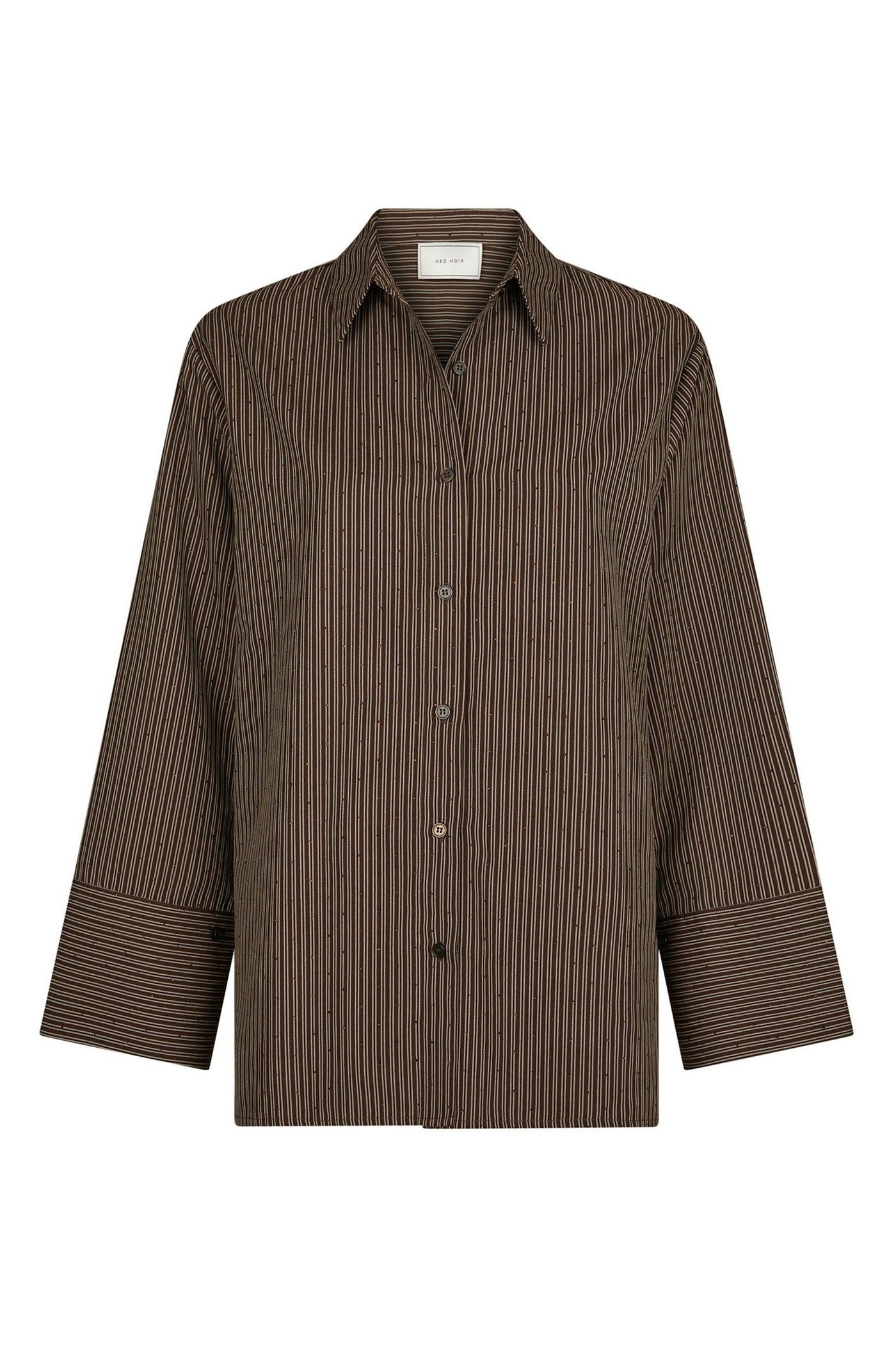 Dita Striped Line Shirt Dark brown - 166888