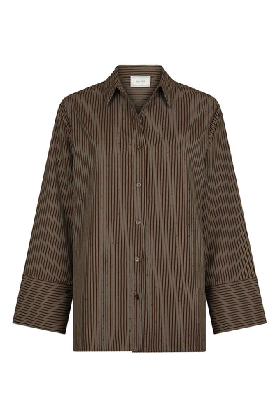 Dita Striped Line Shirt Dark brown - 166888 Thumbnail