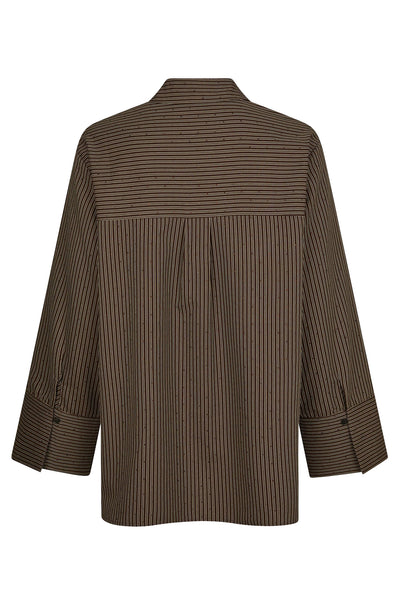 Dita Striped Line Shirt Dark brown - 166888 Thumbnail