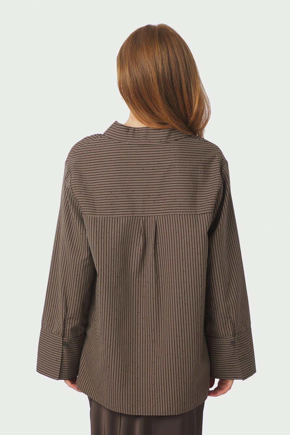 Dita Striped Line Shirt Dark brown - 166888