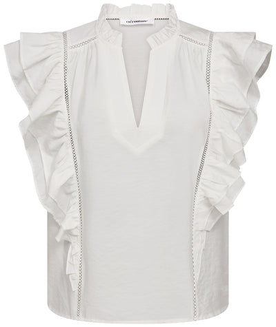 CallumCC Lace Frill V-Top 4000-White - 45172 Thumbnail