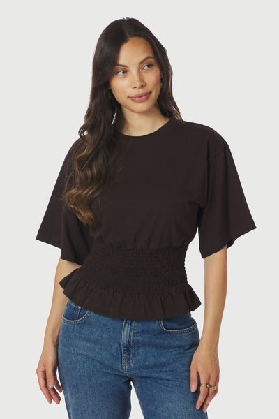Dray Boxy Smock Tee Dark brown - 165720 Thumbnail