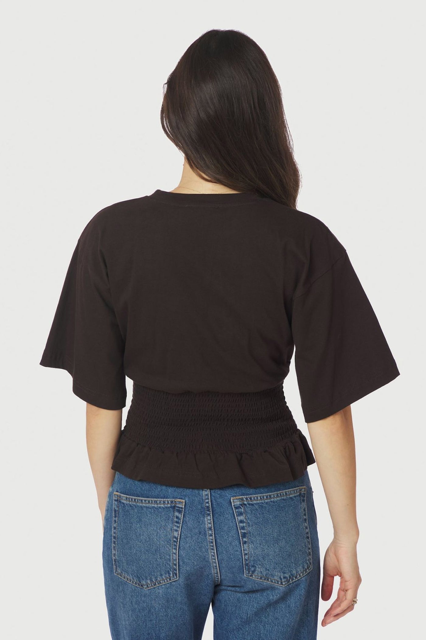 Dray Boxy Smock Tee Dark brown - 165720