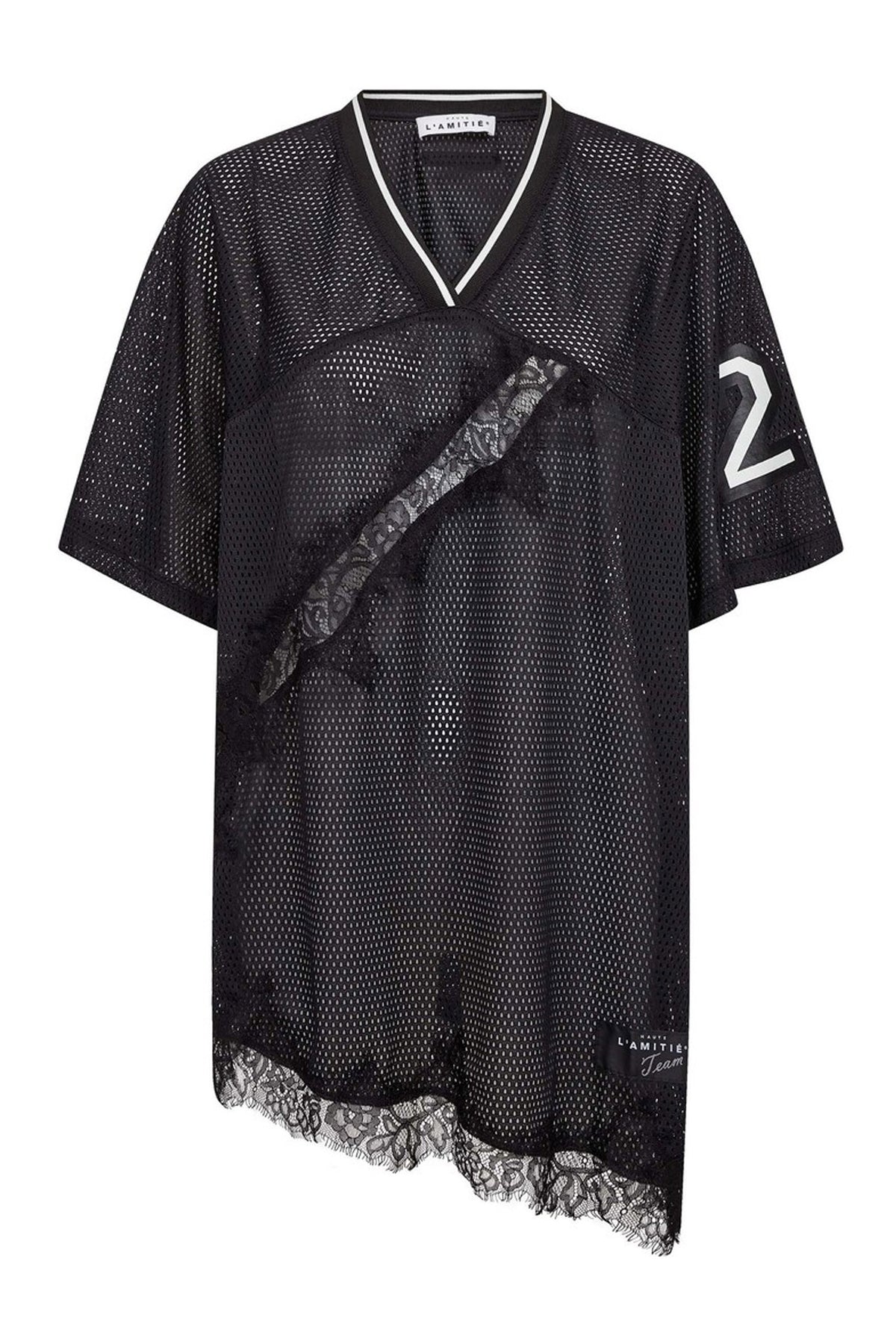 Drift Asym Lace Tee Black - HL10553