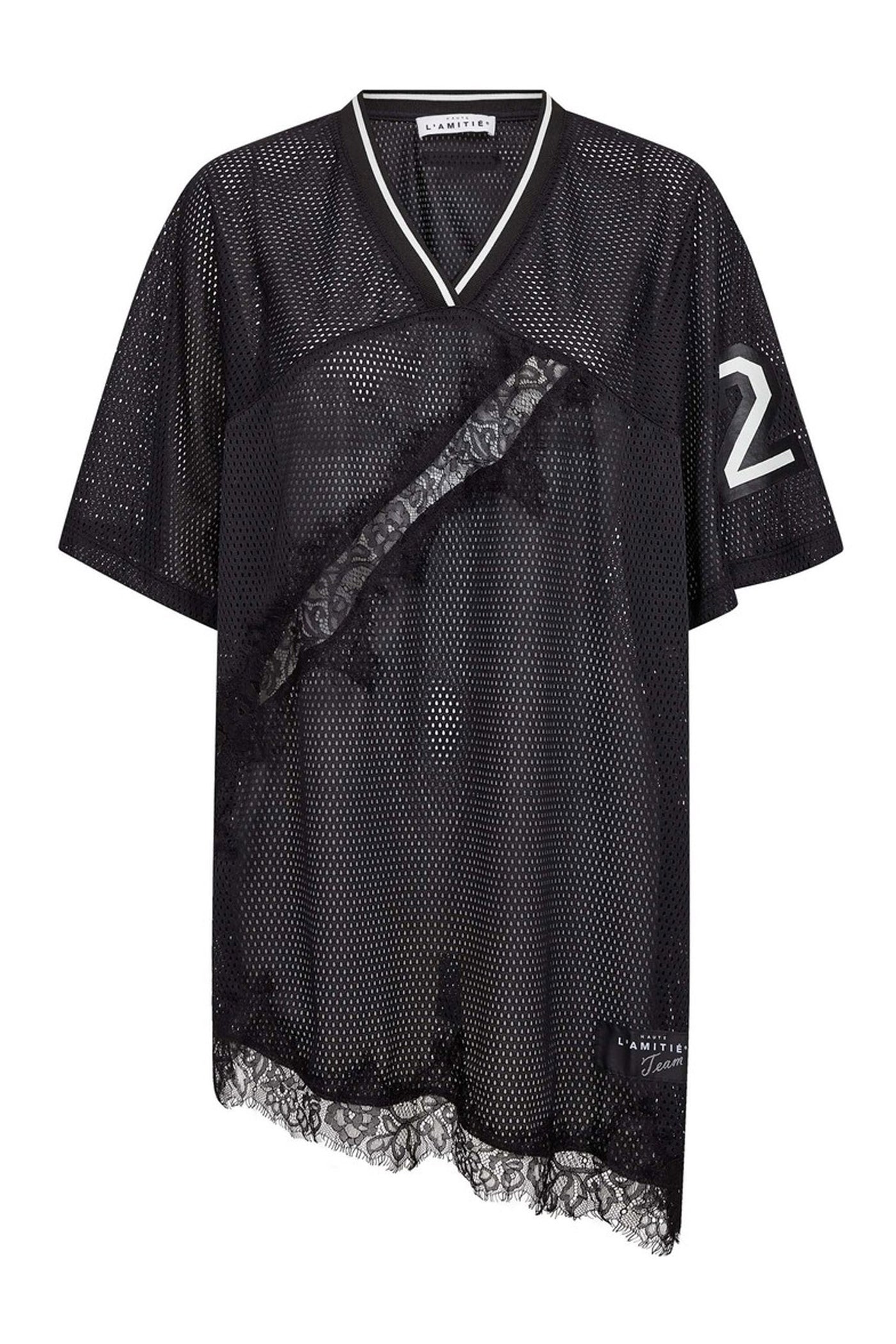 Drift Asym Lace Tee Black - HL10553