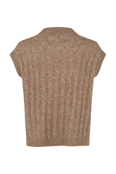 Finnll Knit Vest Sl CAMEL - 26422-5027 Thumbnail