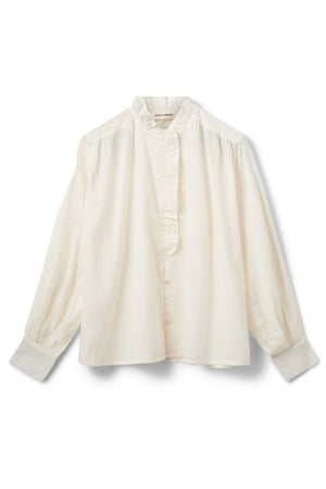EDNASW FRILLED PLACKET SHIRT 0103 Off white - S261220