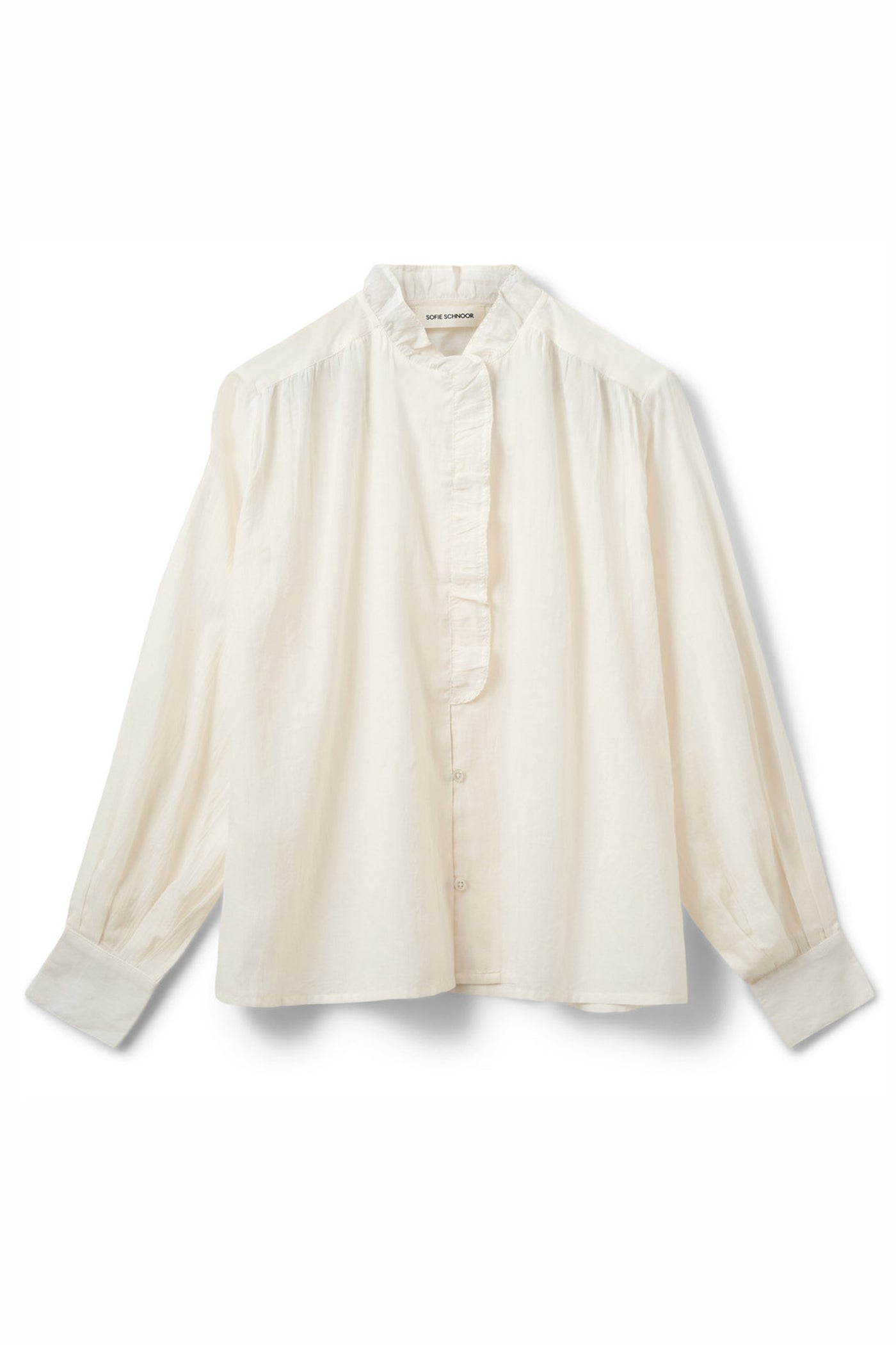 EDNASW FRILLED PLACKET SHIRT 0103 Off white - S261220