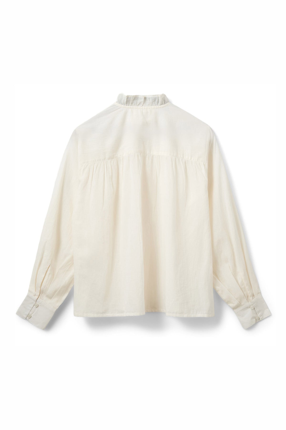 EDNASW FRILLED PLACKET SHIRT 0103 Off white - S261220