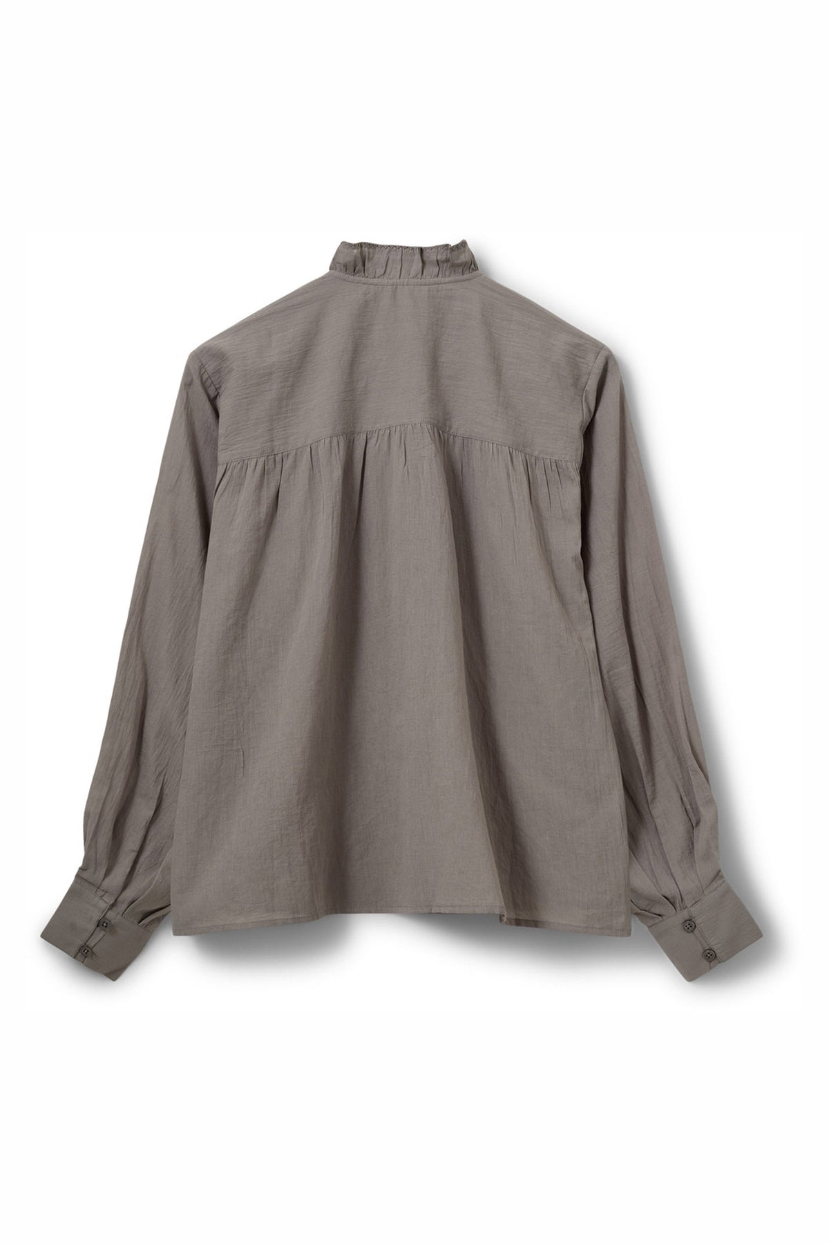 EDNASW FRILLED PLACKET SHIRT 8052 Stone Grey - S261220