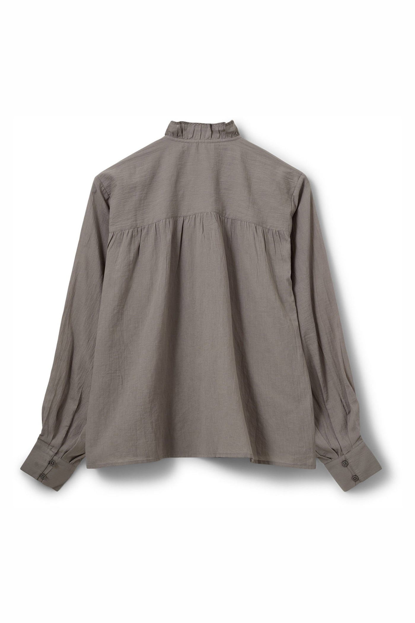 EDNASW FRILLED PLACKET SHIRT 8052 Stone Grey - S261220