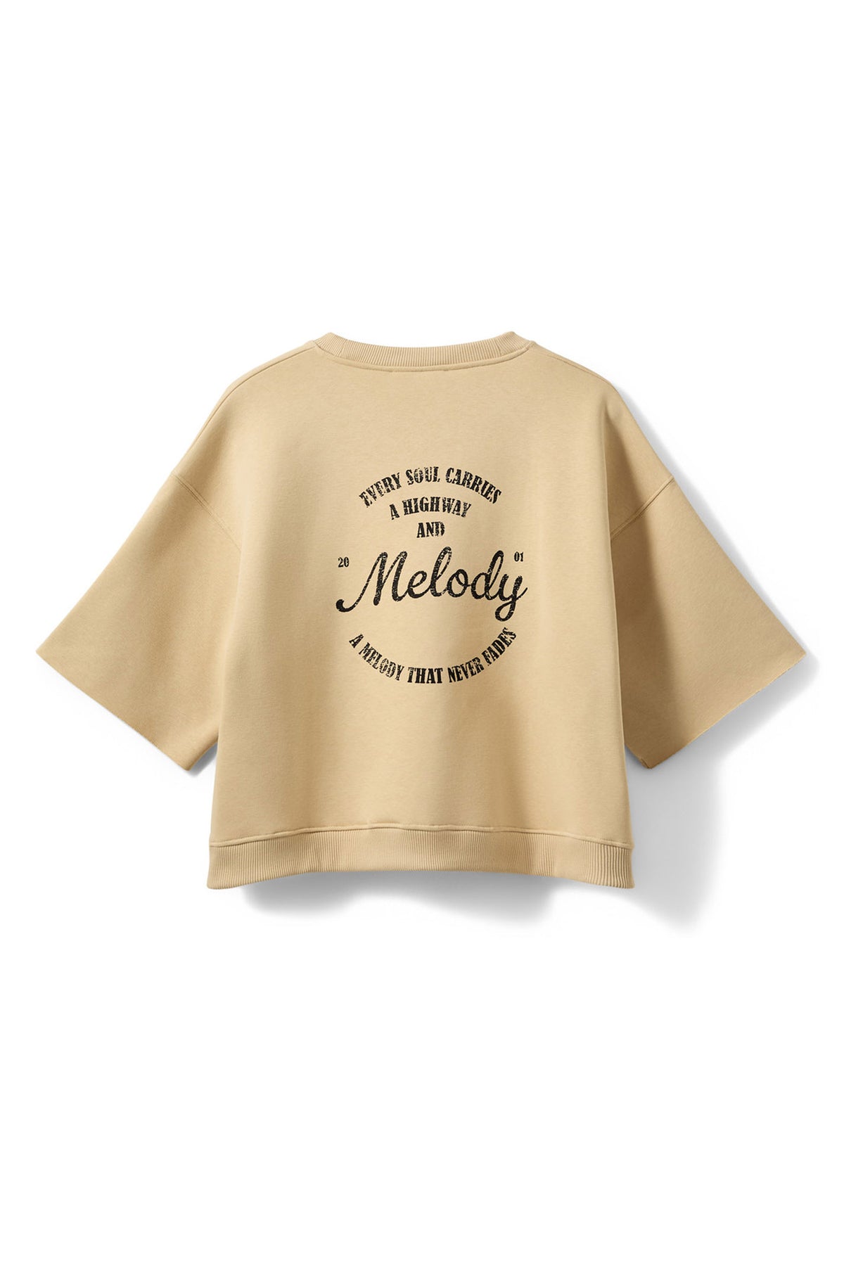 ELOISESW SHORT SLEEVE SWEAT SH 7161 Pale Khaki - S262380
