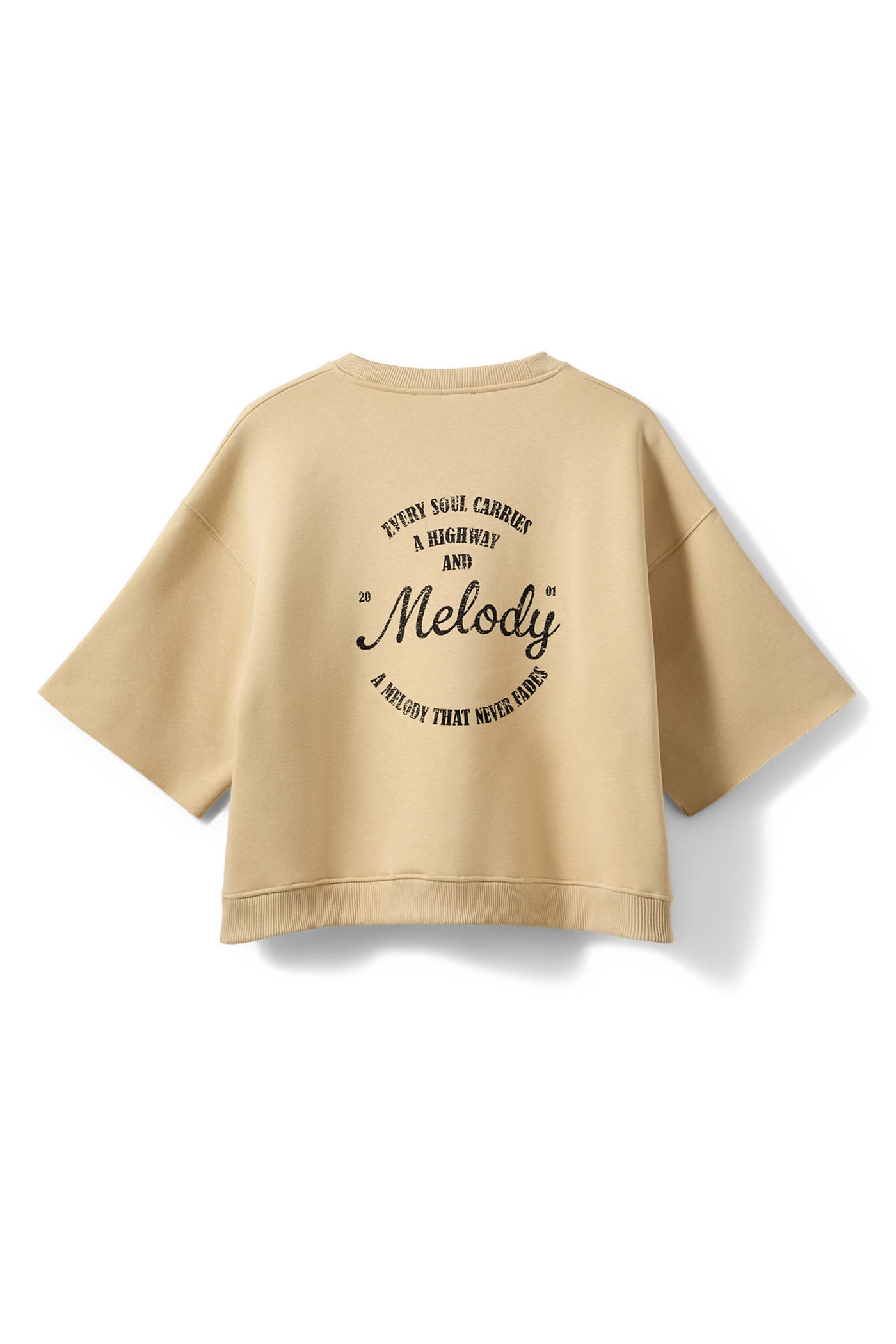 ELOISESW SHORT SLEEVE SWEAT SH 7161 Pale Khaki - S262380