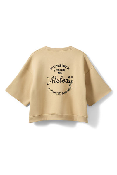 ELOISESW SHORT SLEEVE SWEAT SH 7161 Pale Khaki - S262380 Thumbnail