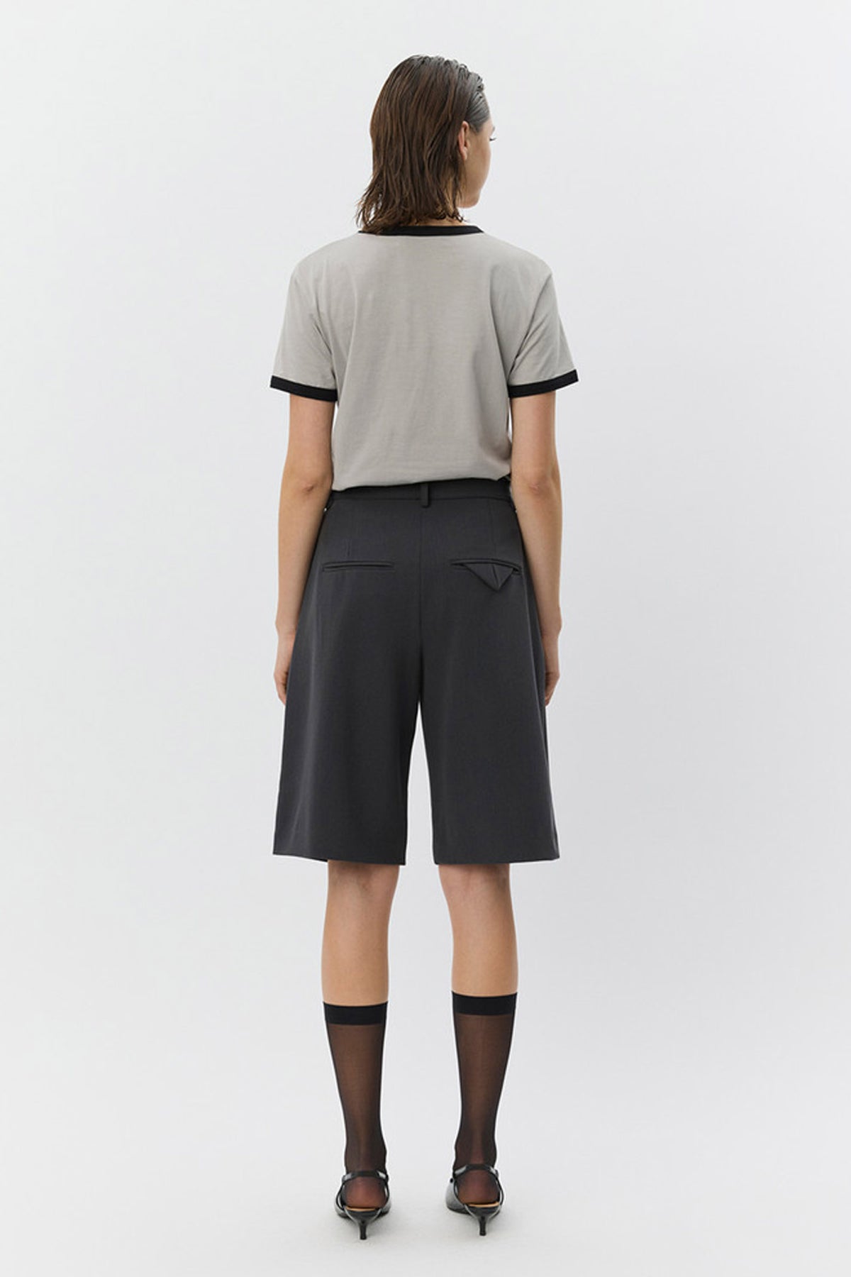 ELSASW BERMUDA SUITING SHORTS 8008 Dark grey - S261377