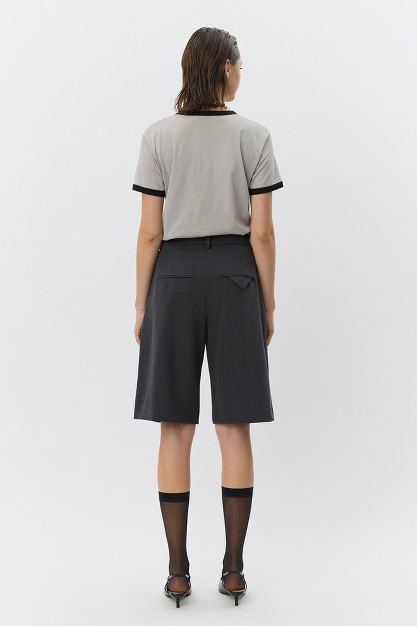 ELSASW BERMUDA SUITING SHORTS 8008 Dark grey - S261377