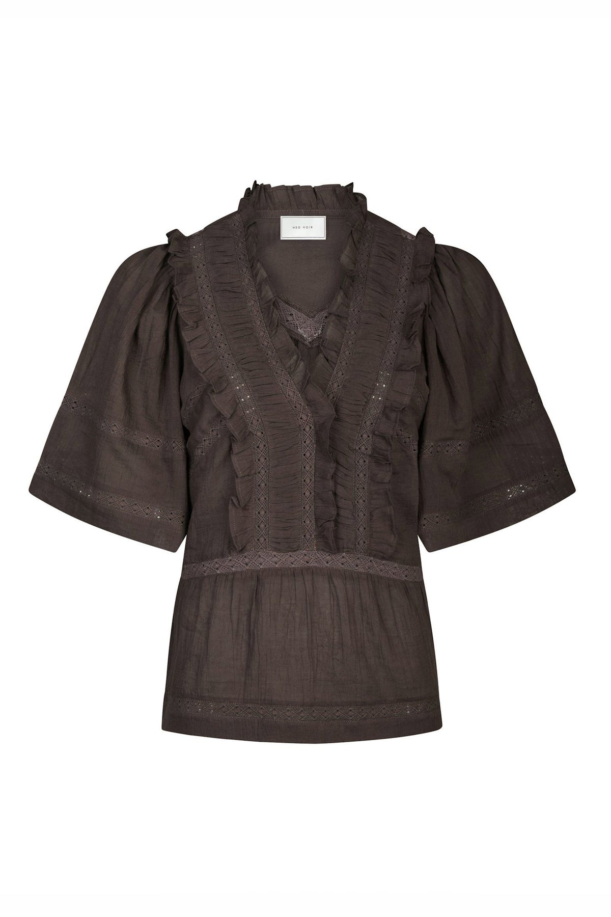 EVIENNE S VOILE 161856 BLUSER Dark brown - EVIENNE S VOILE 161856