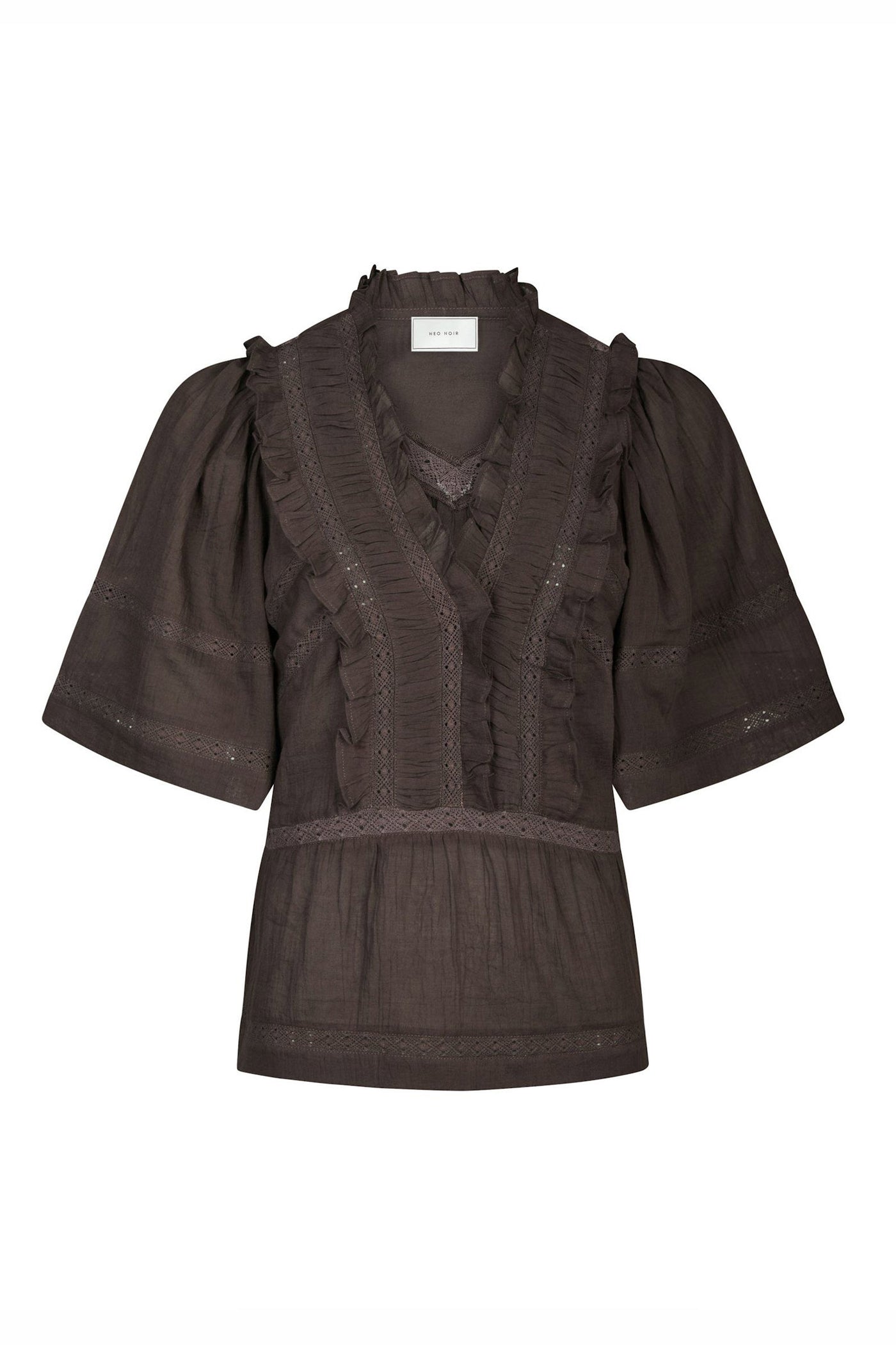 EVIENNE S VOILE 161856 BLUSER Dark brown - EVIENNE S VOILE 161856