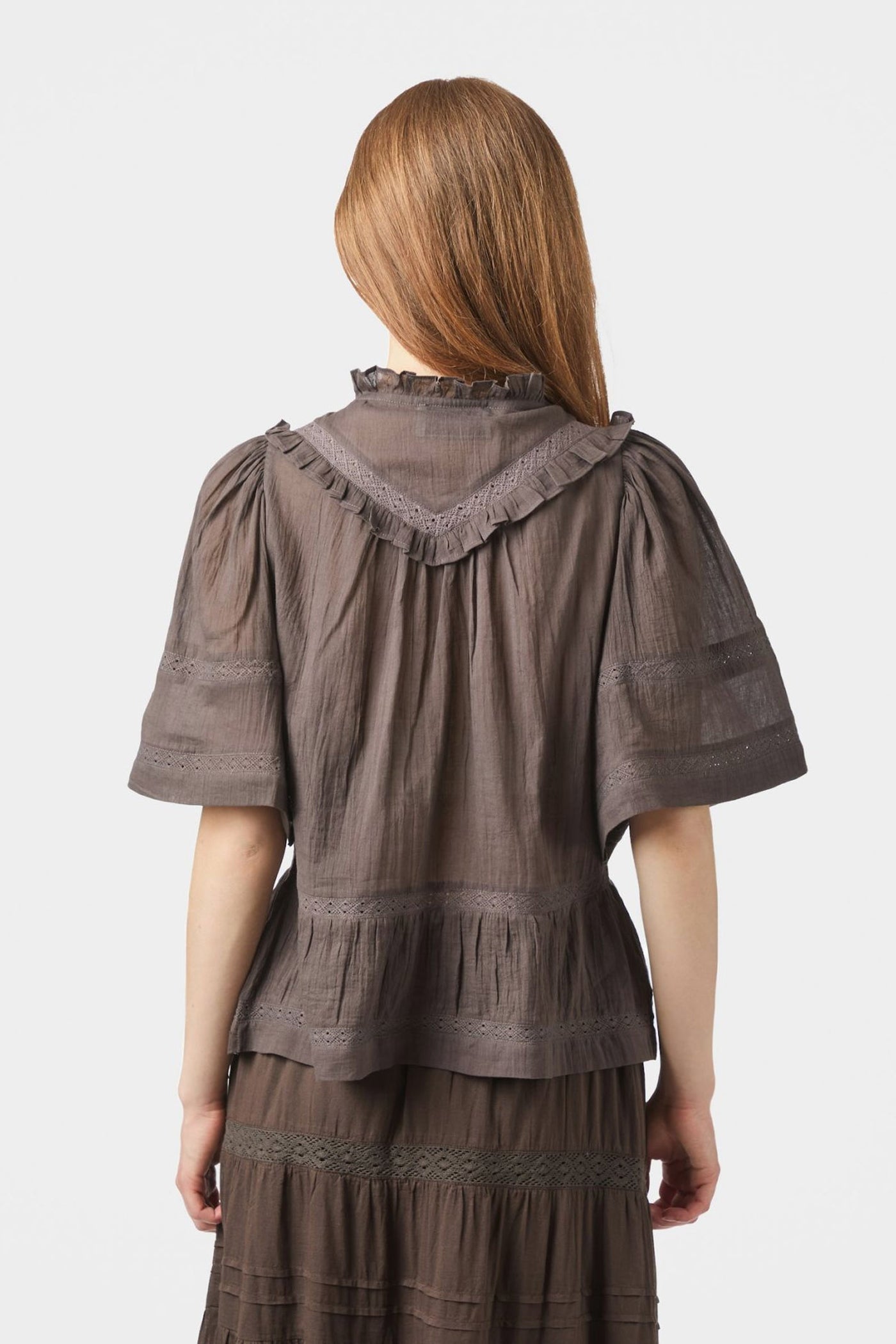 EVIENNE S VOILE 161856 BLUSER Dark brown - EVIENNE S VOILE 161856