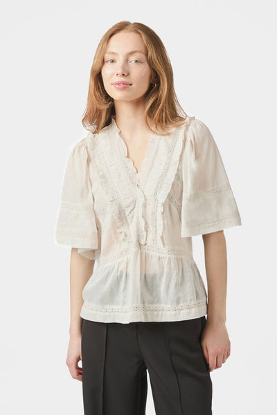 EVIENNE S VOILE 161856 BLUSER IVORY - EVIENNE S VOILE 161856 Thumbnail