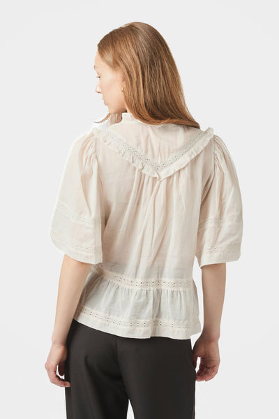 EVIENNE S VOILE 161856 BLUSER IVORY - EVIENNE S VOILE 161856 Thumbnail