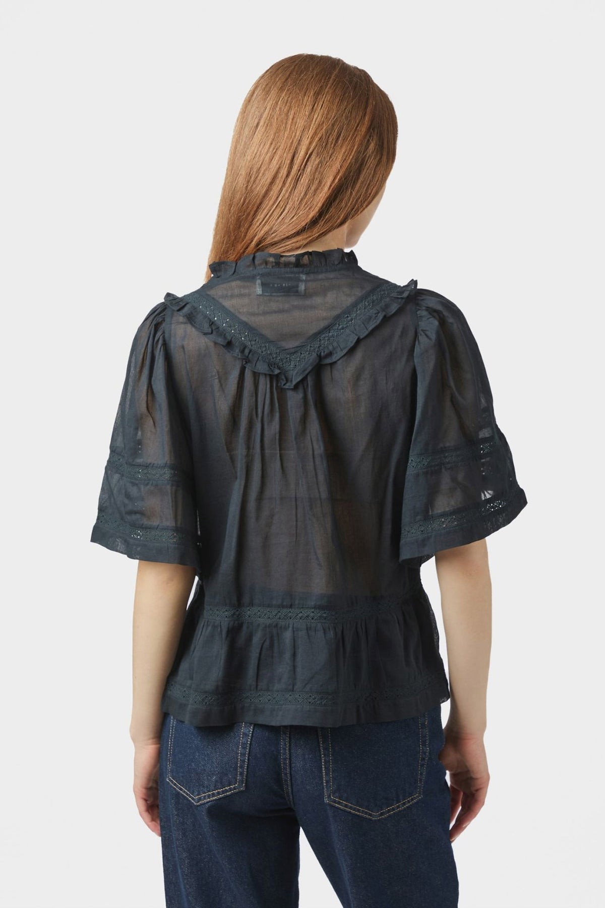 EVIENNE S VOILE 161856 BLUSER Navy - EVIENNE S VOILE 161856