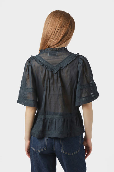 EVIENNE S VOILE 161856 BLUSER Navy - EVIENNE S VOILE 161856 Thumbnail