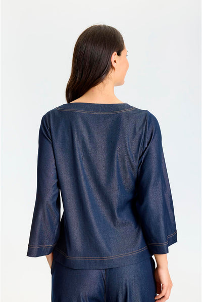 Effi blouse DARK BLUE - 17313 Thumbnail