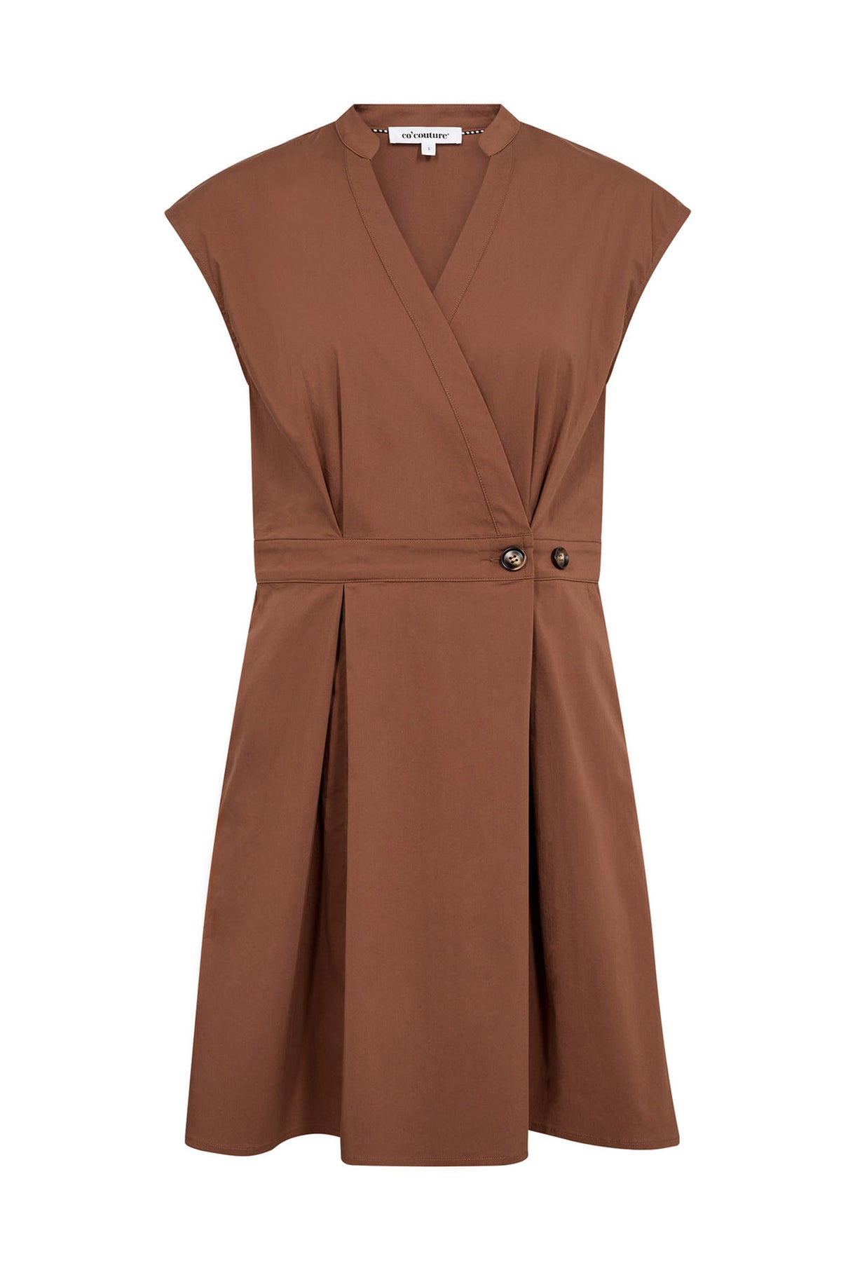 ElaraCC Crop Wrap SS Dress 35-Suntan - 46111