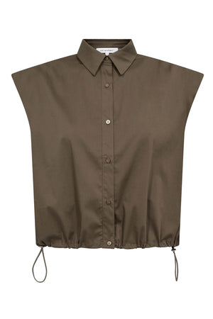 ElaraCC Pleat SS Shirt 60009-Olive - 500255