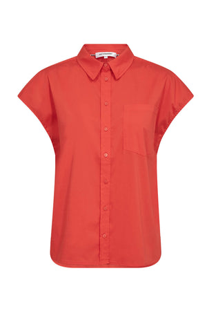 ElaraCC Slit Back SS Shirt 66-Flame - 45142