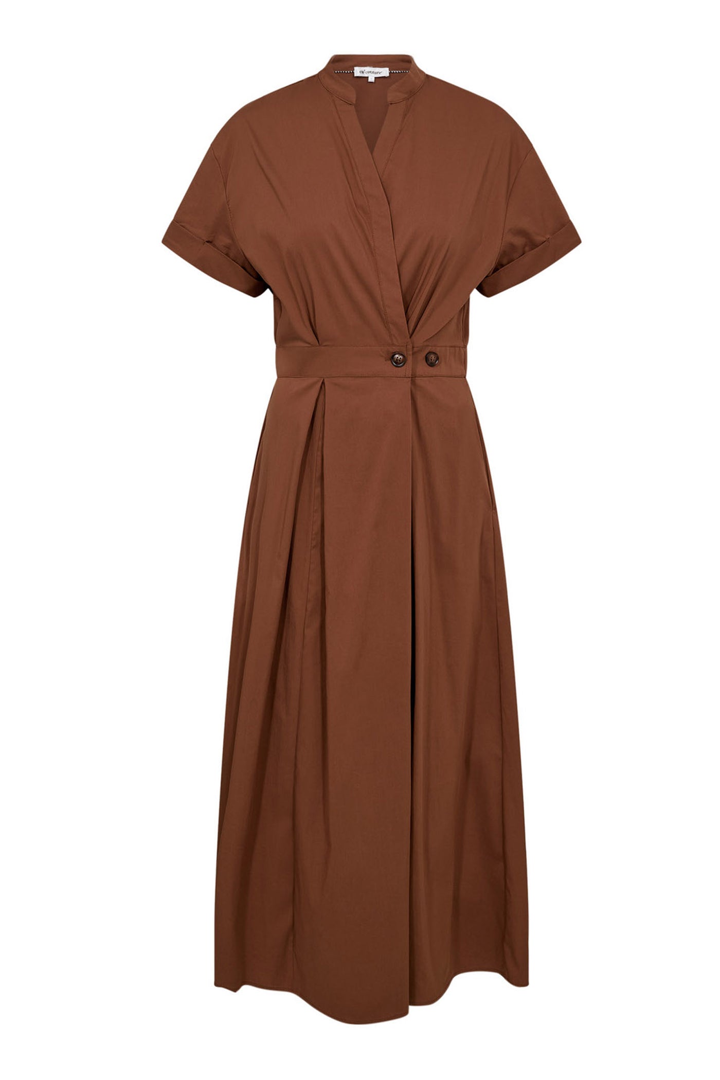 ElaraCC Wrap SS Dress 35-Suntan - 46112