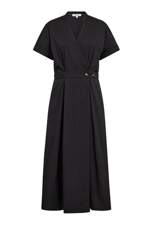 ElaraCC Wrap SS Dress 96-Black - 46112