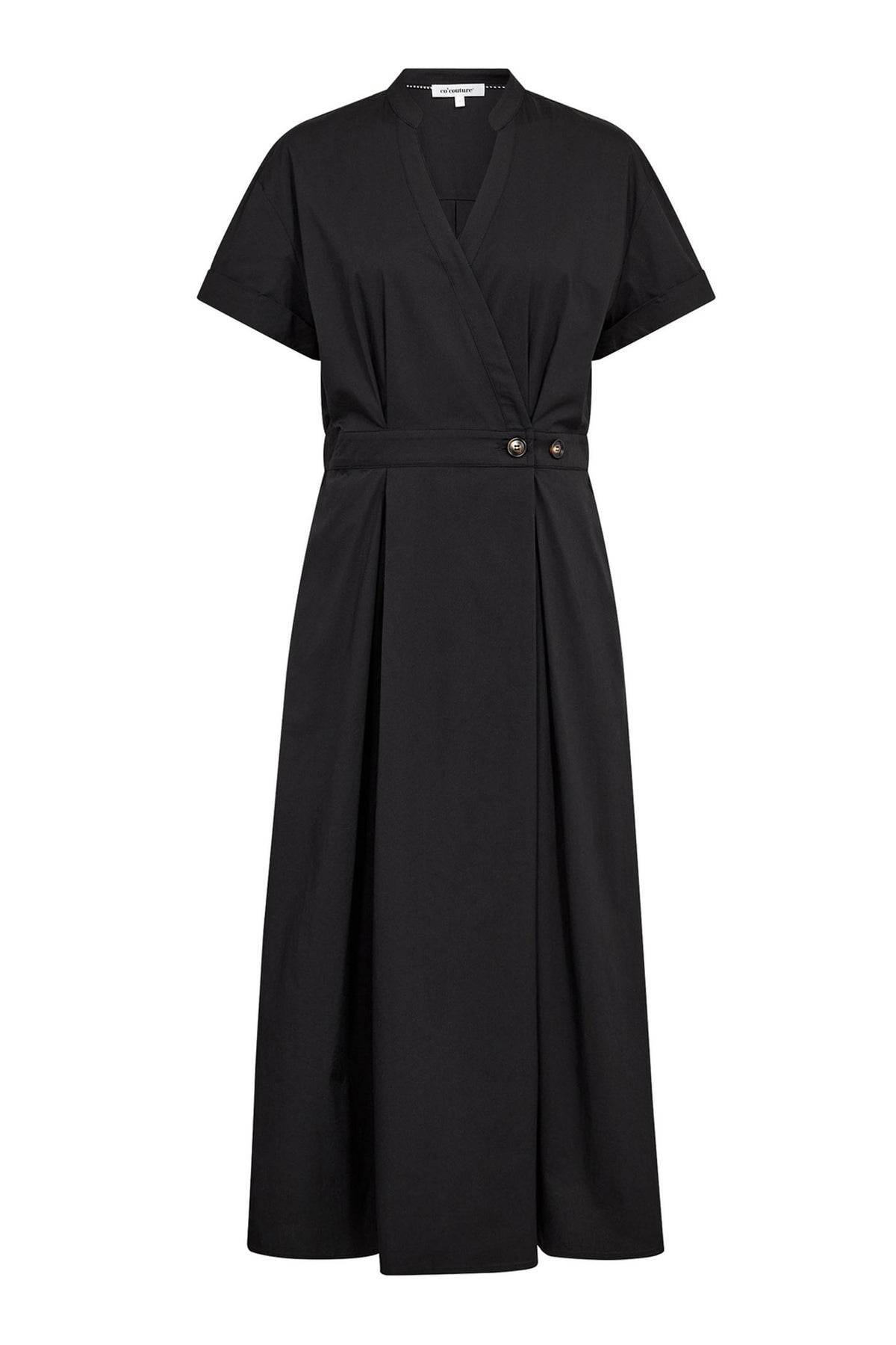 ElaraCC Wrap SS Dress 96-Black - 46112