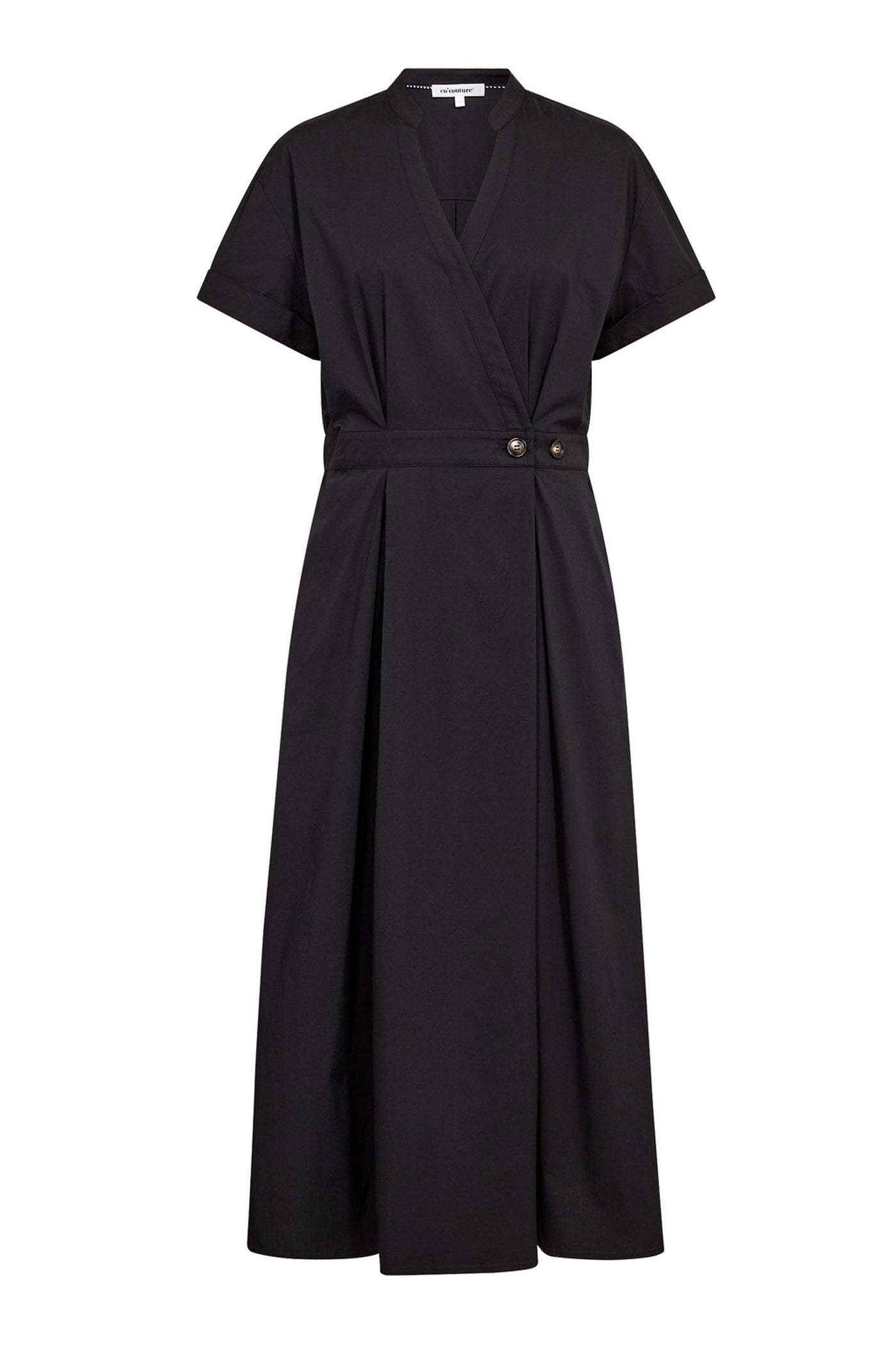 ElaraCC Wrap SS Dress 96-Black - 46112