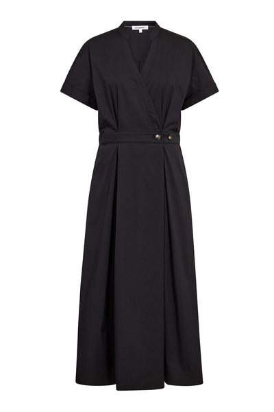 ElaraCC Wrap SS Dress 96-Black - 46112 Thumbnail
