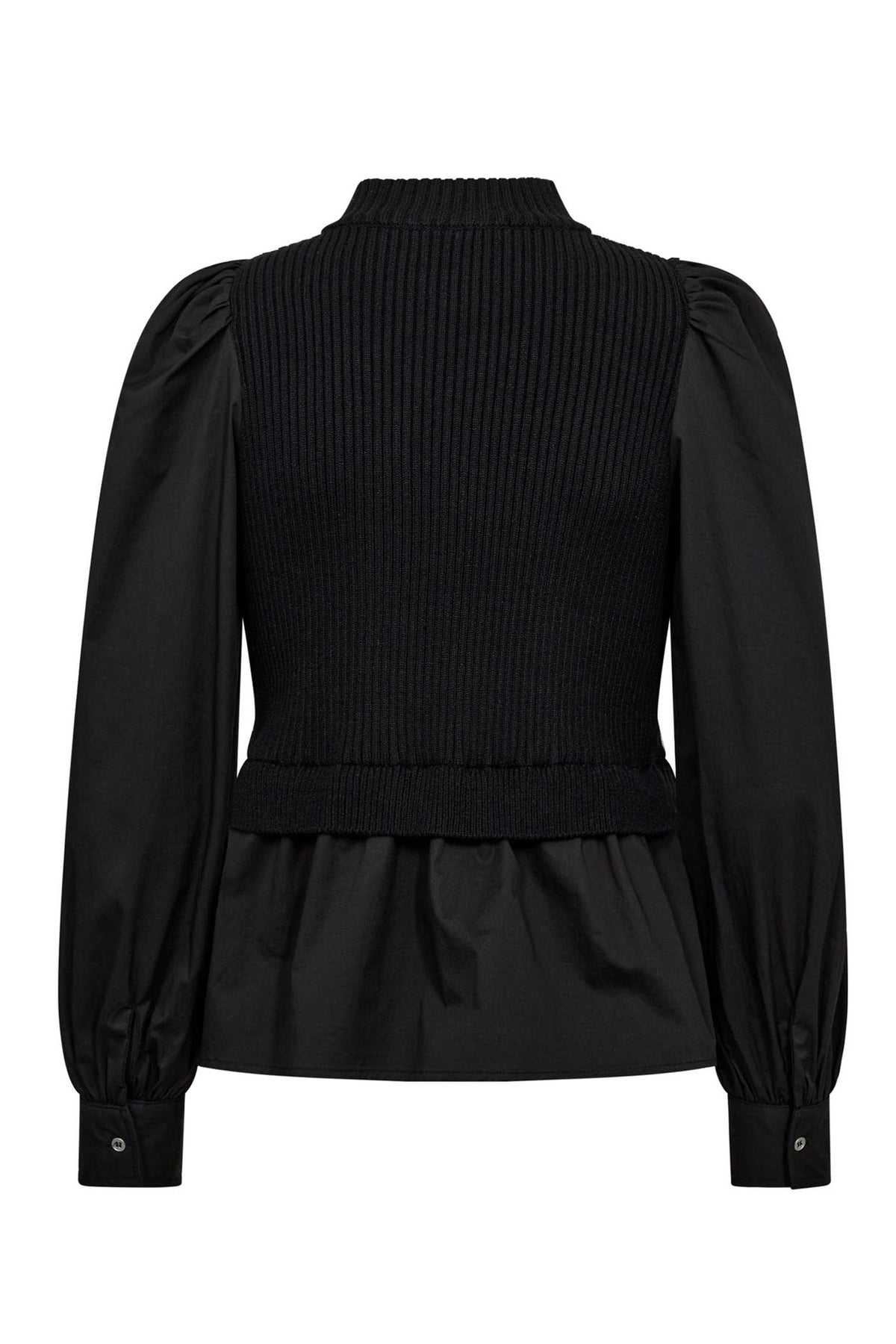 ElisabethCC Mix Zip Knit 96-Black - 32192