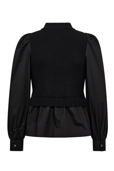 ElisabethCC Mix Zip Knit 96-Black - 32192 Thumbnail