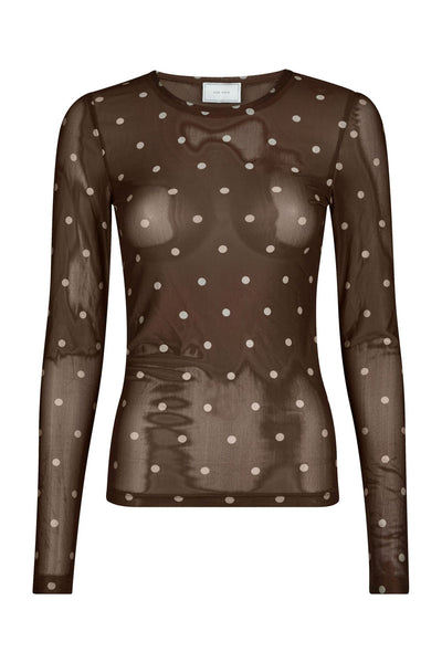 Ella Dot Blouse Brown - 168270 Thumbnail