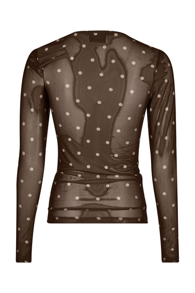 Ella Dot Blouse Brown - 168270 Thumbnail