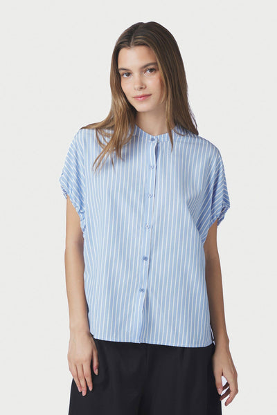 Englana Stripe Blouse Light Blue - 166460 Thumbnail