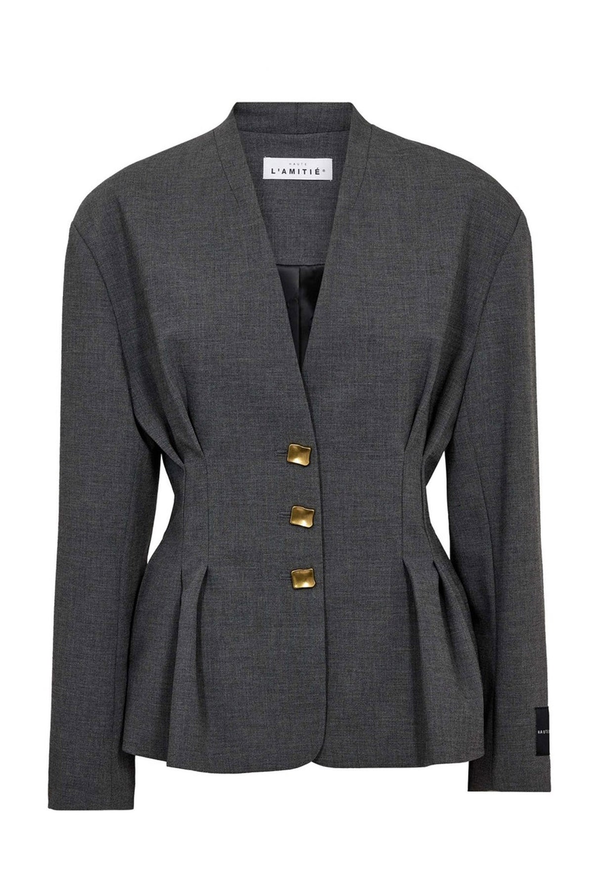 Enna Waist Pleat Blazer Antracit - HL10669