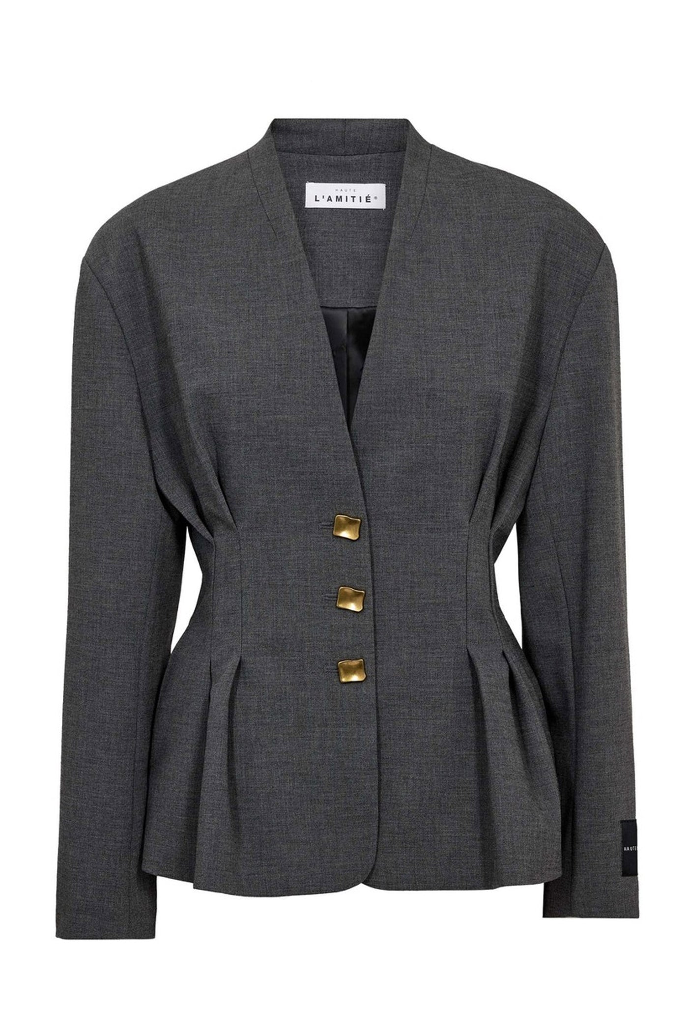 Enna Waist Pleat Blazer Antracit - HL10669