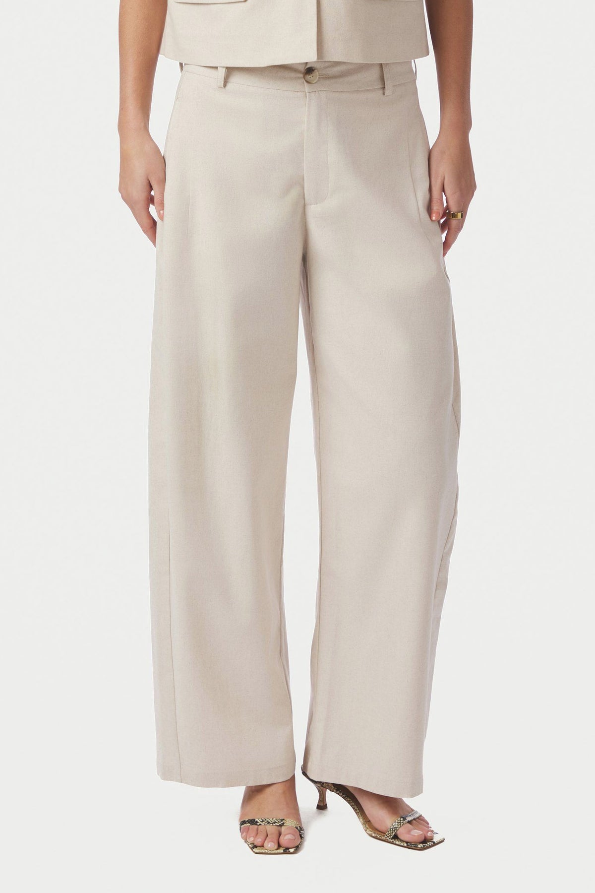Essiall Linen Pants Creme - 169044