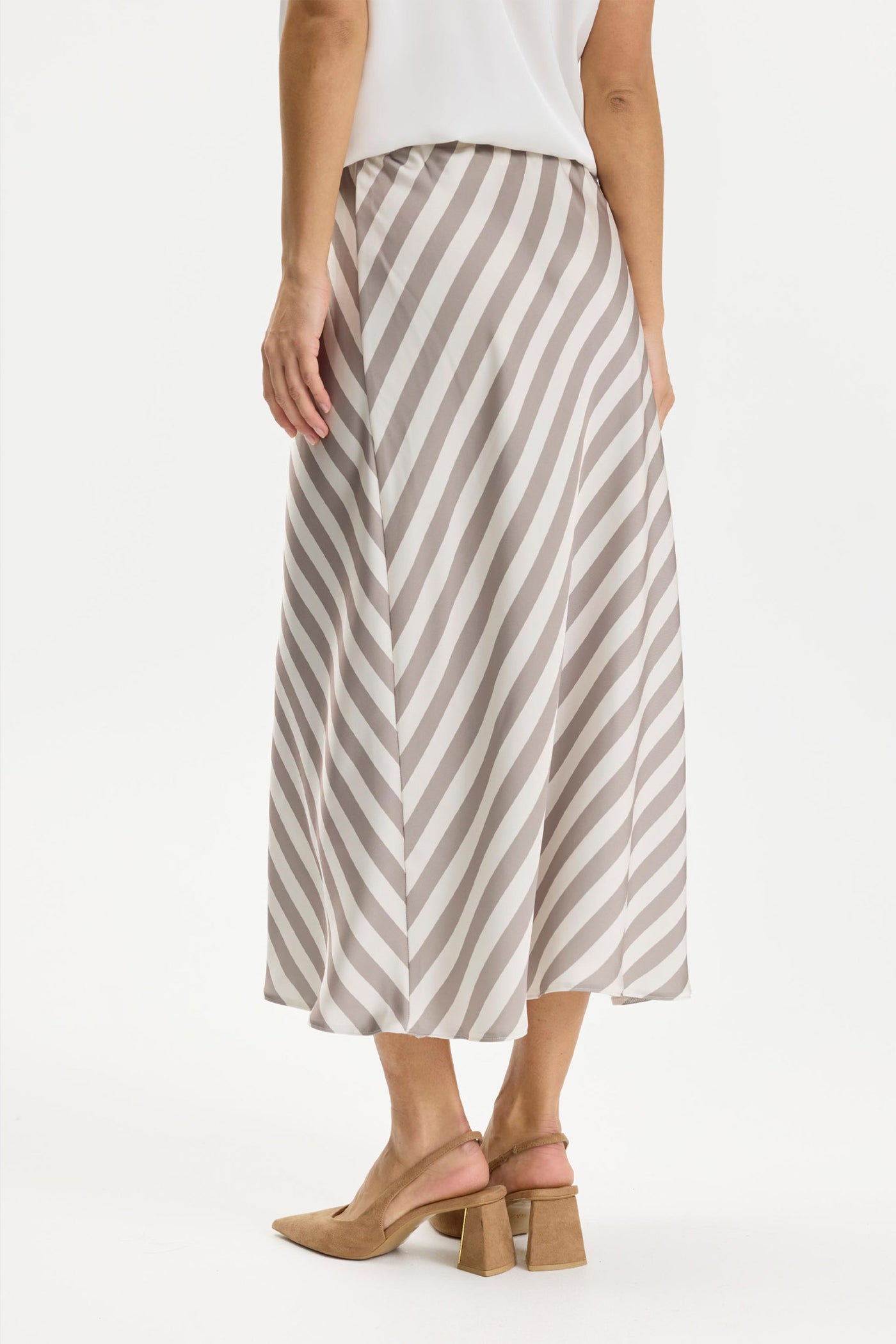 Estella striped skirt Cafe latte - 17030