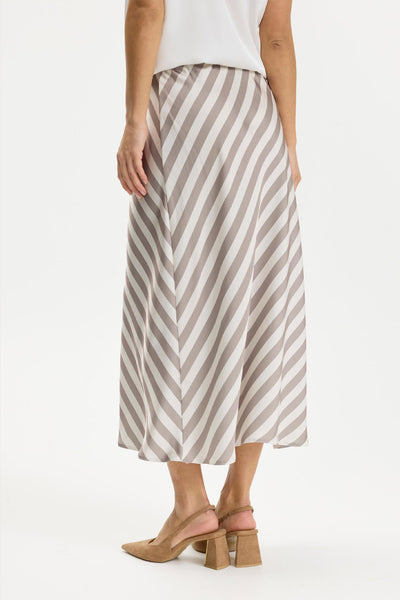 Estella striped skirt Cafe latte - 17030 Thumbnail