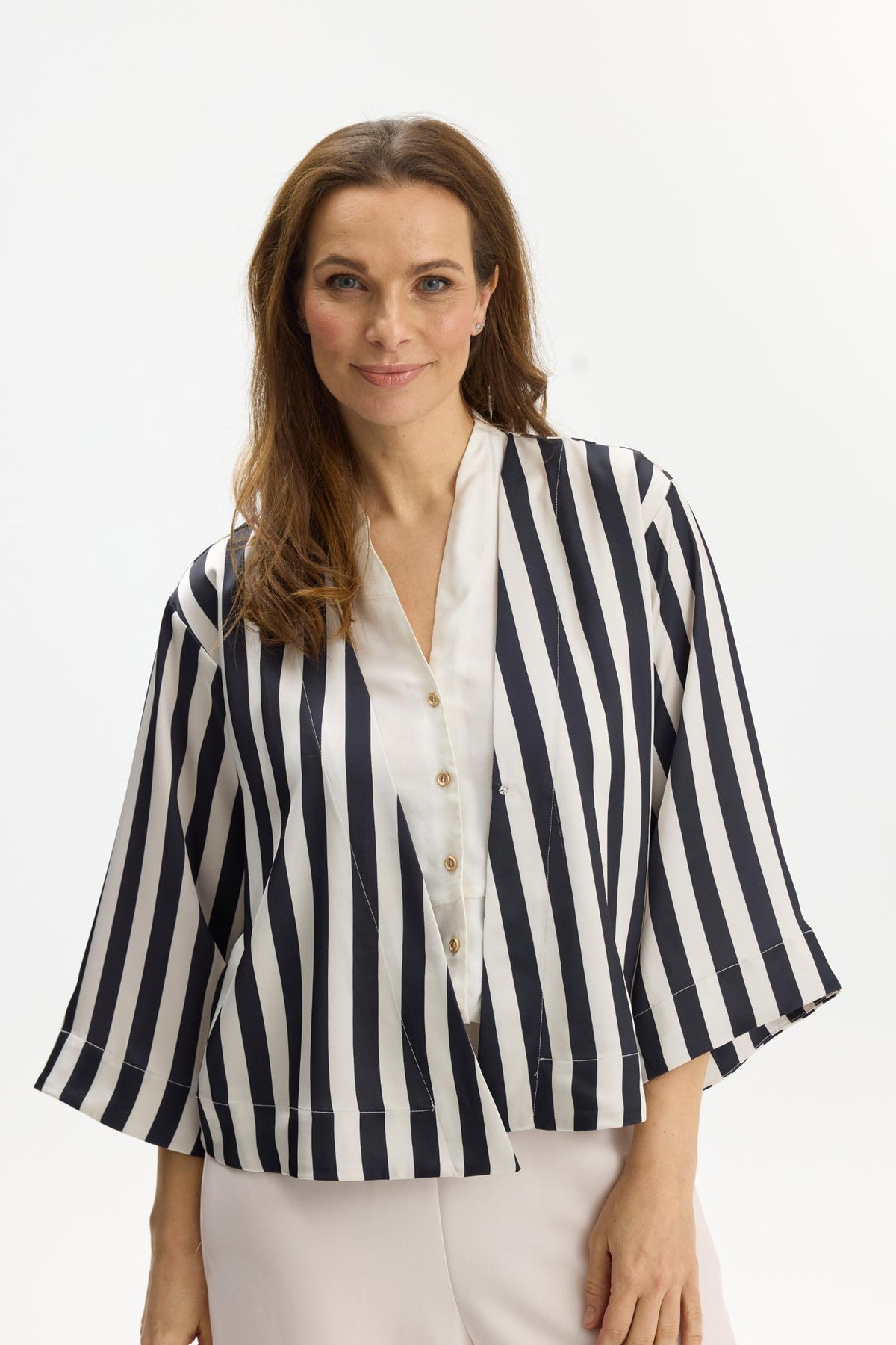 Estella stripe jacket SORT - 17031