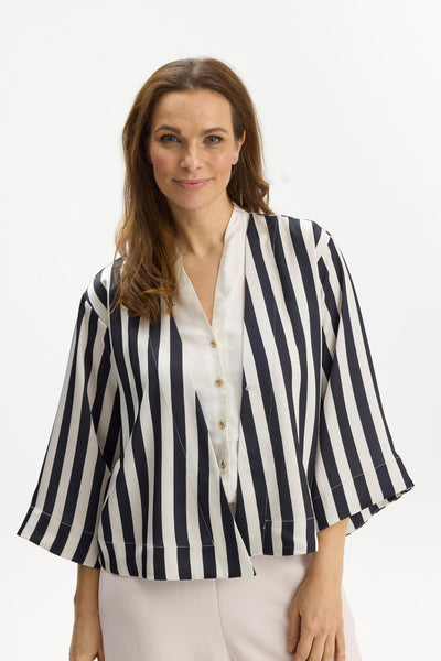 Estella stripe jacket SORT - 17031 Thumbnail